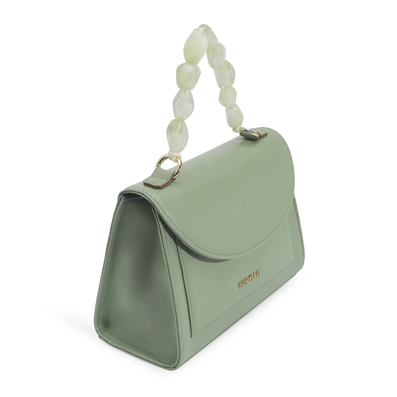 Bolsa De Mão Couro Verde