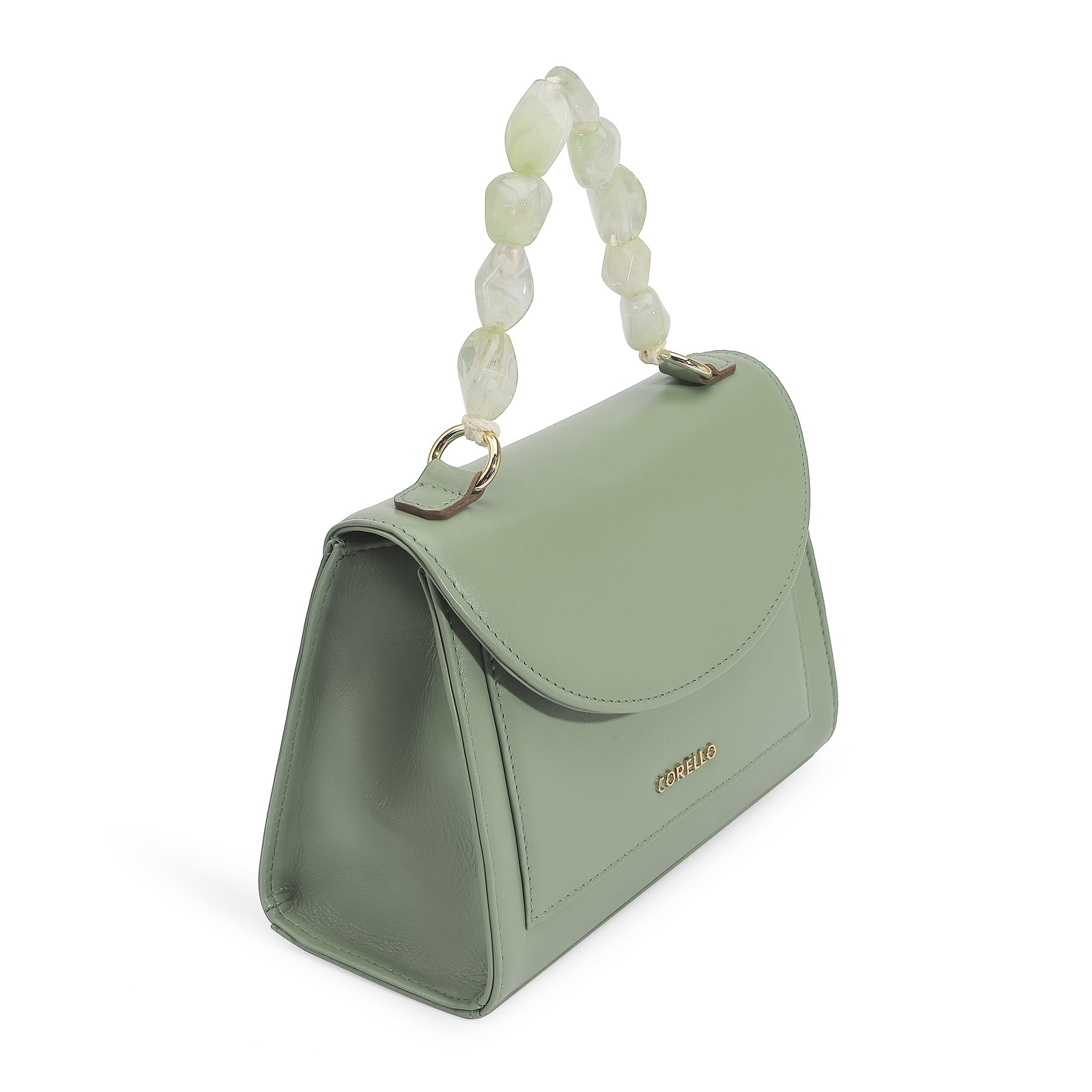 Bolsa De Mão Couro Verde