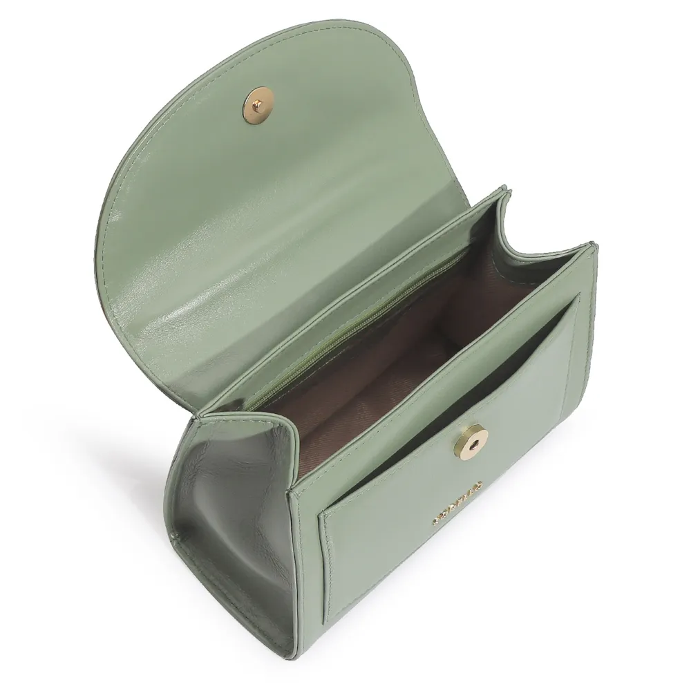 Bolsa De Mão Couro Verde - imagem 6