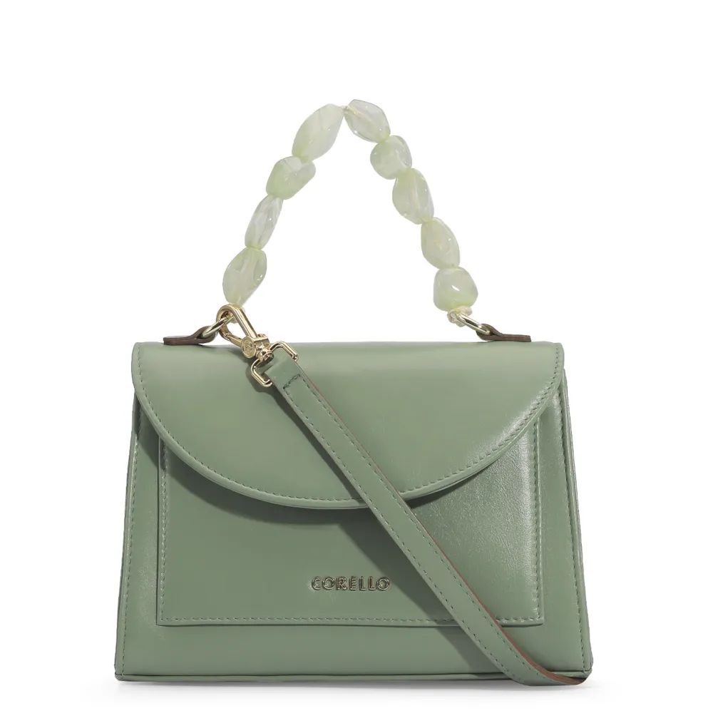 Bolsa De Mão Couro Verde
