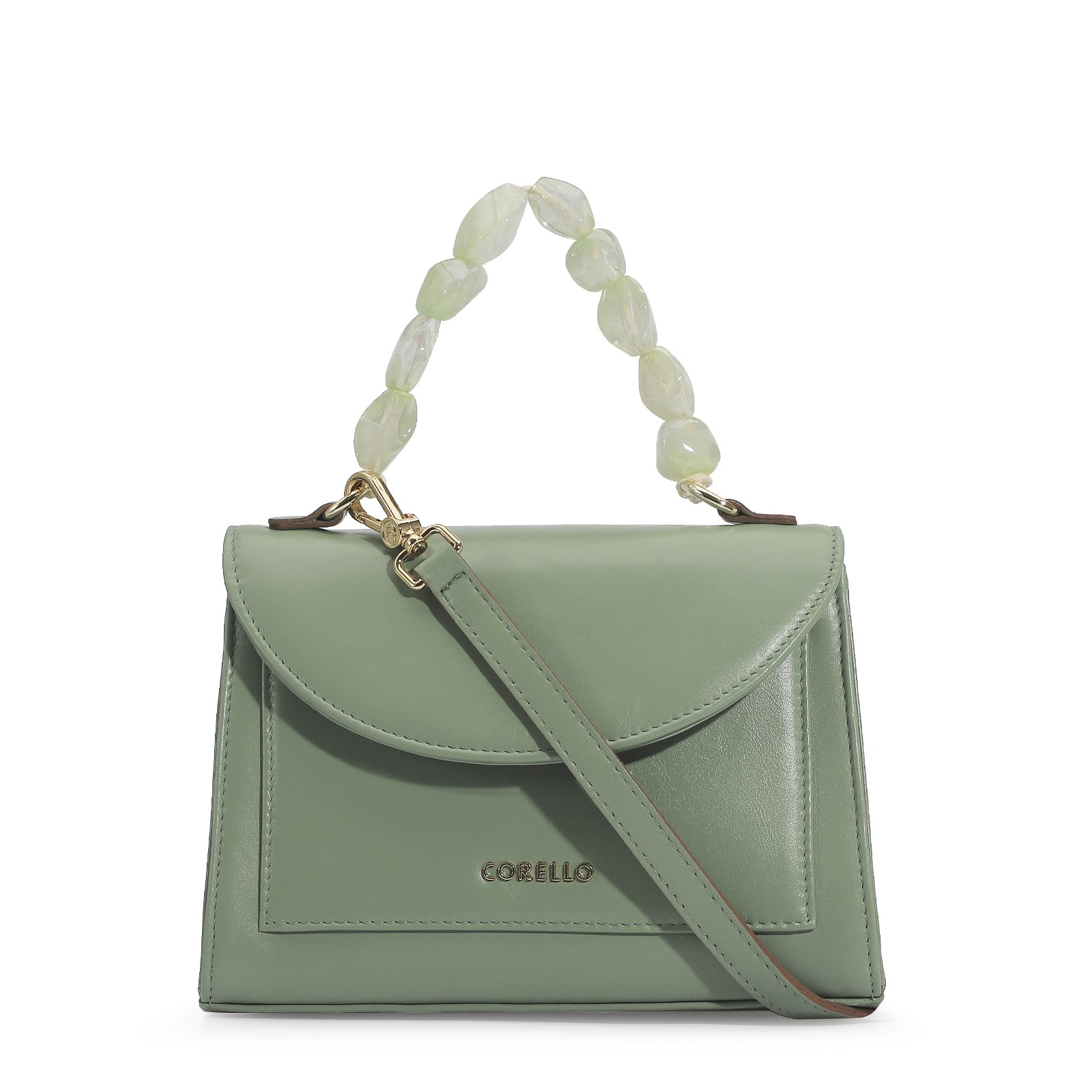 Bolsa De Mão Couro Verde