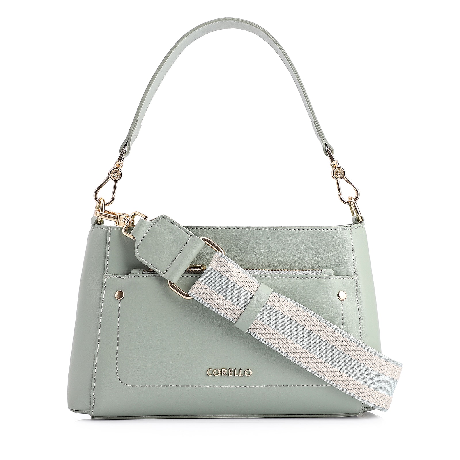 Bolsa De Mão Couro Verde