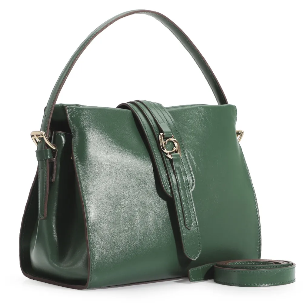 Bolsa De Mão Couro Verde - imagem 3