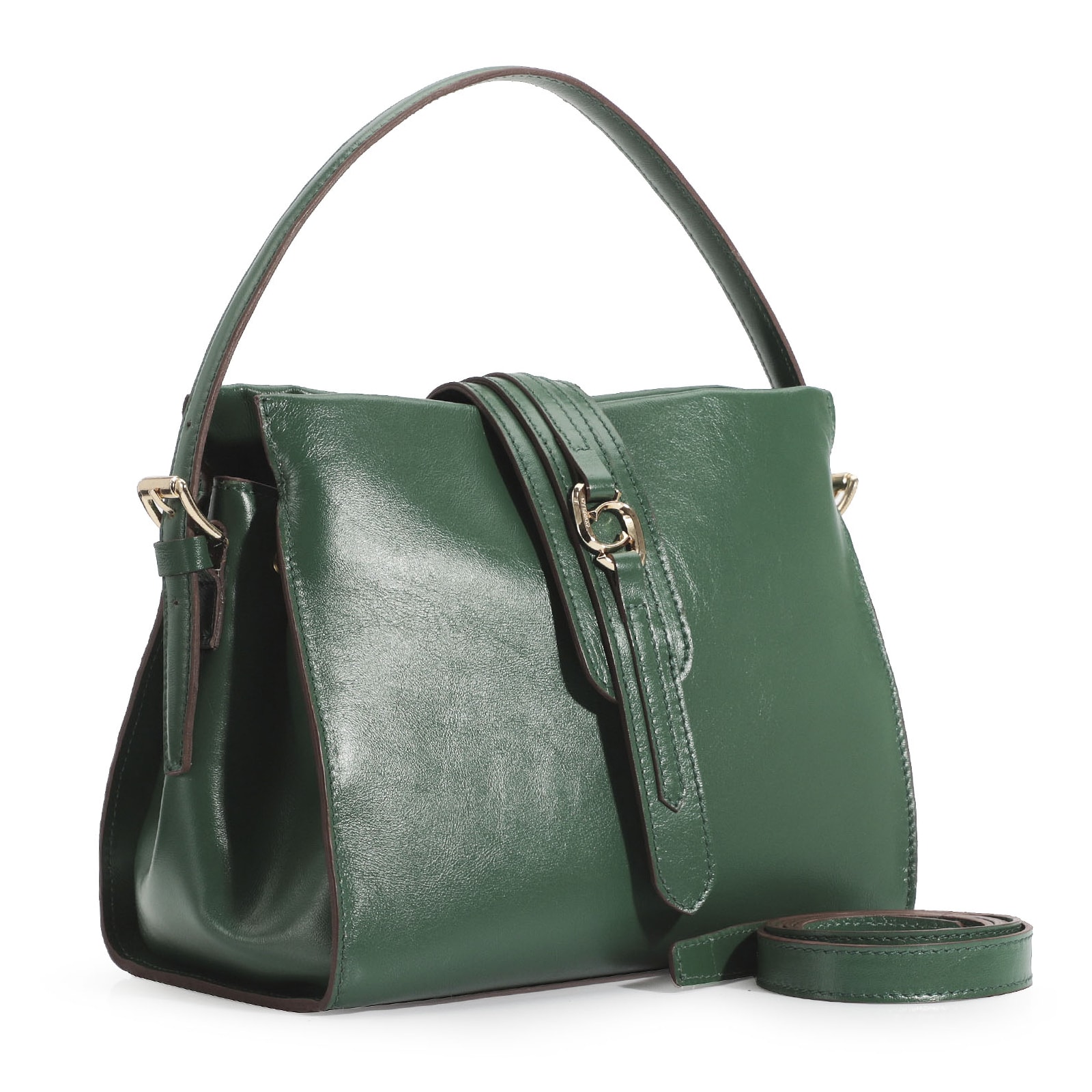 Bolsa De Mão Couro Verde