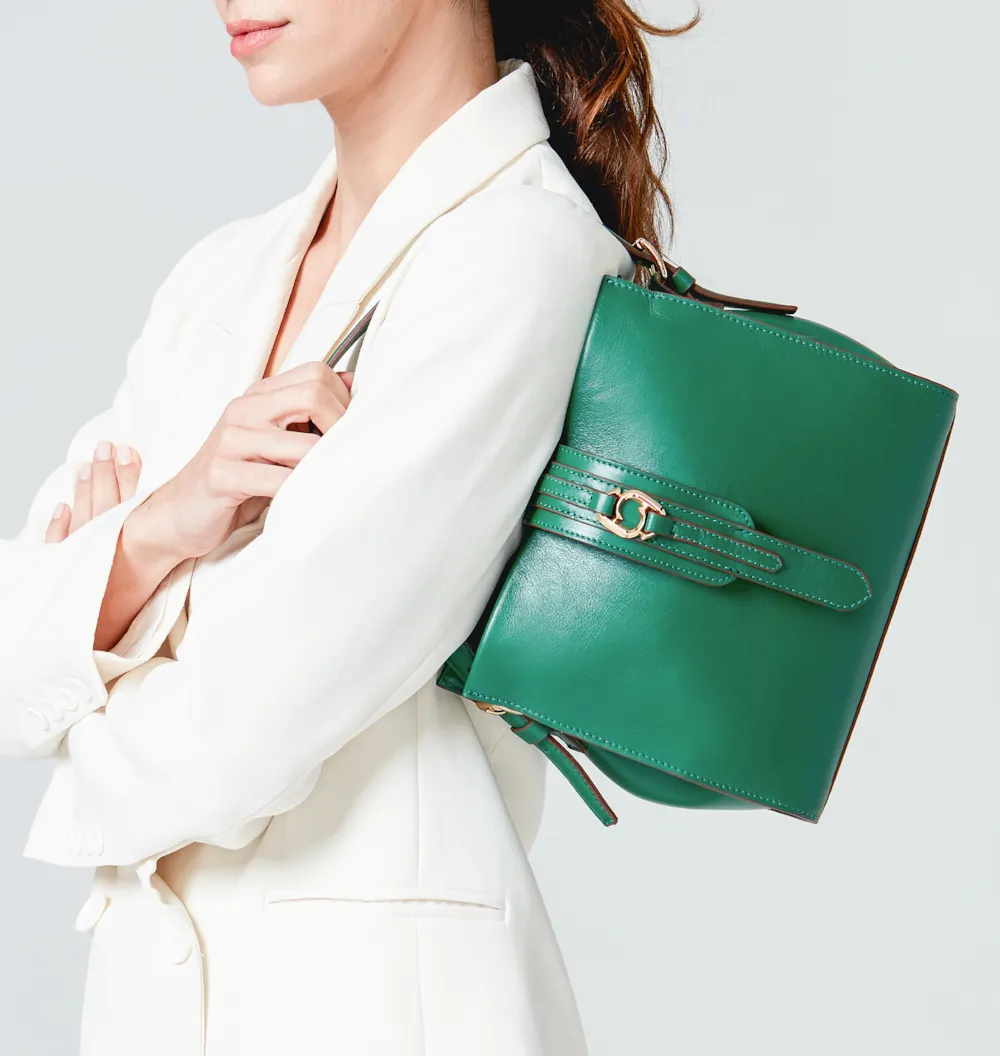 Bolsa De Mão Couro Verde - imagem 9