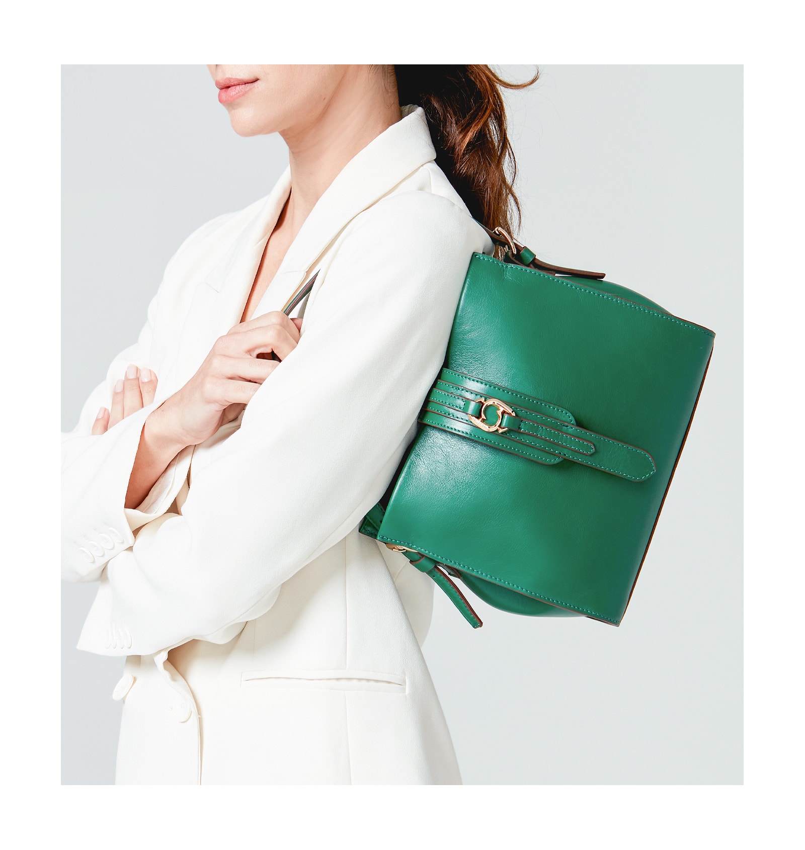 Bolsa De Mão Couro Verde