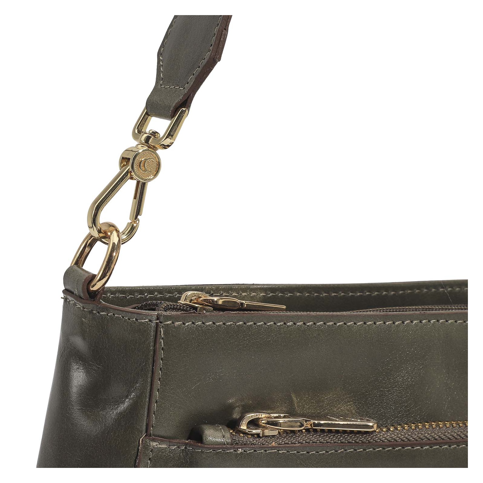Bolsa De Mão Couro Verde