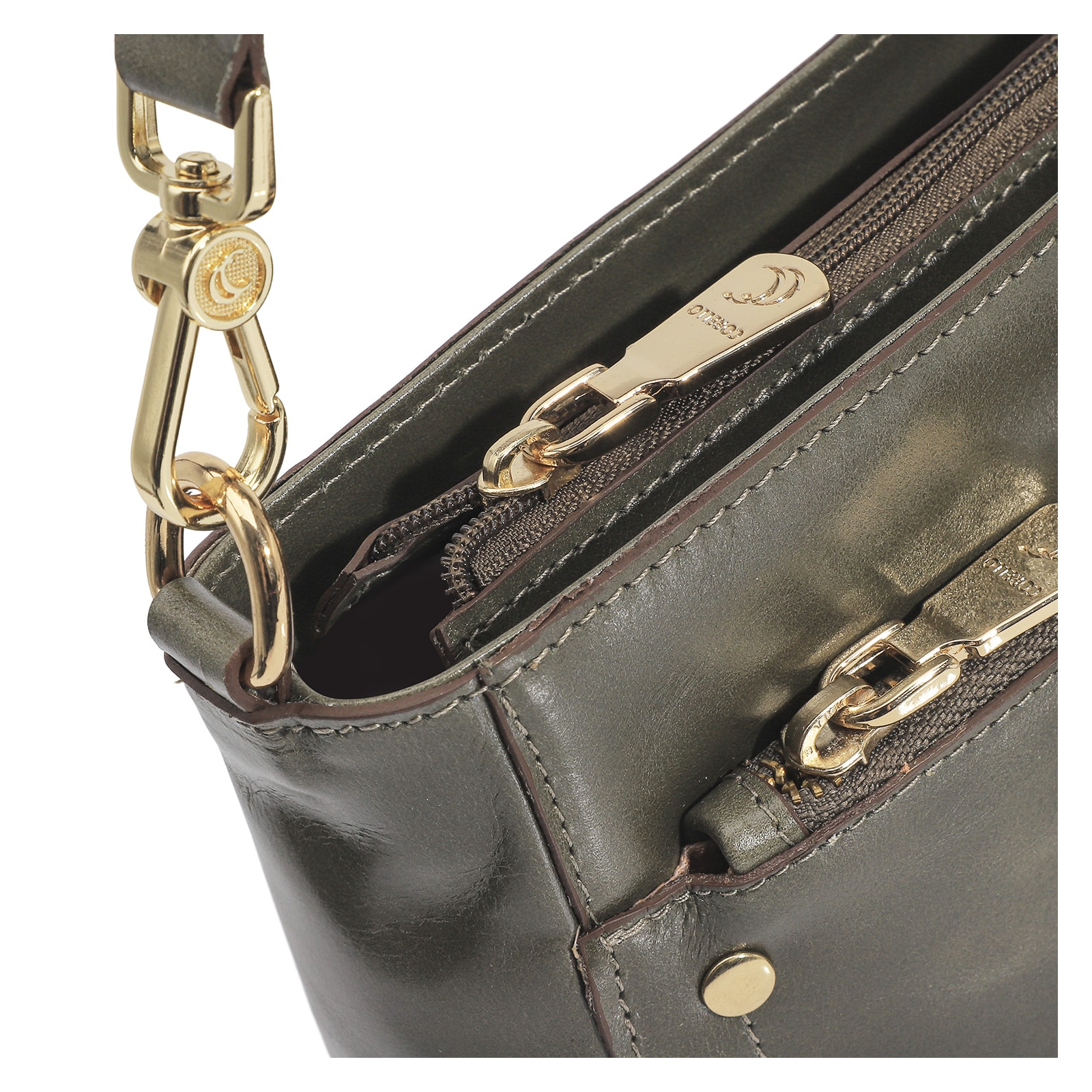 Bolsa De Mão Couro Verde