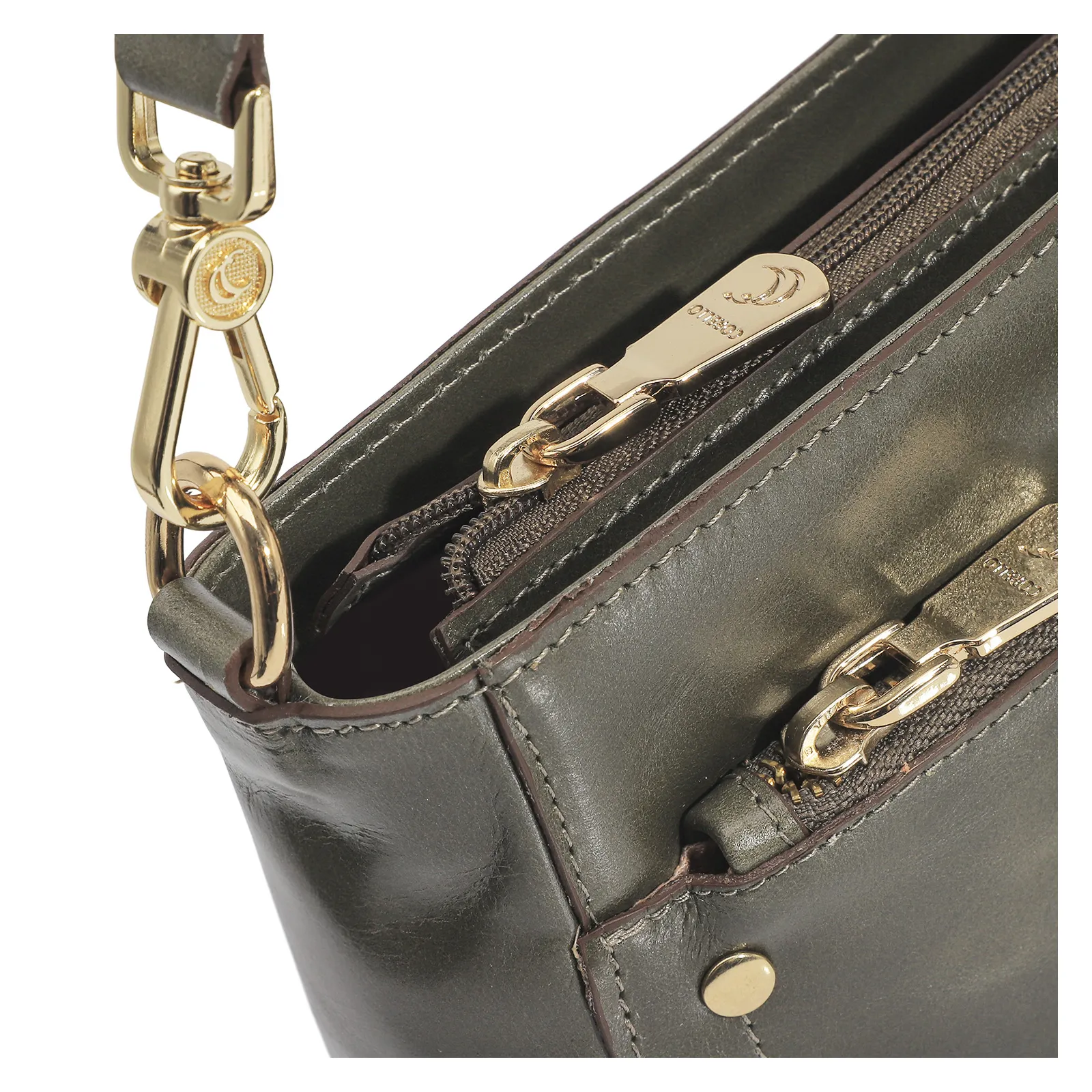 Bolsa De Mão Couro Verde