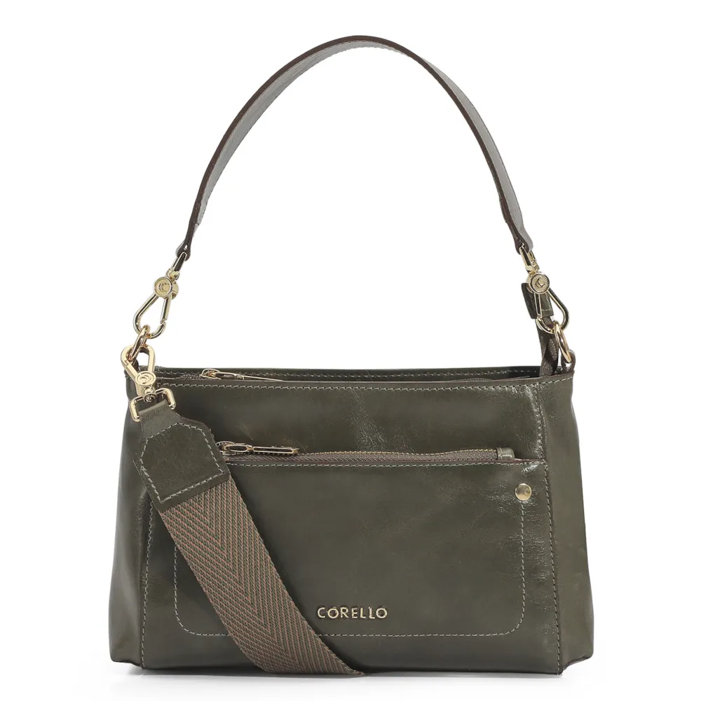 Bolsa De Mão Couro Verde