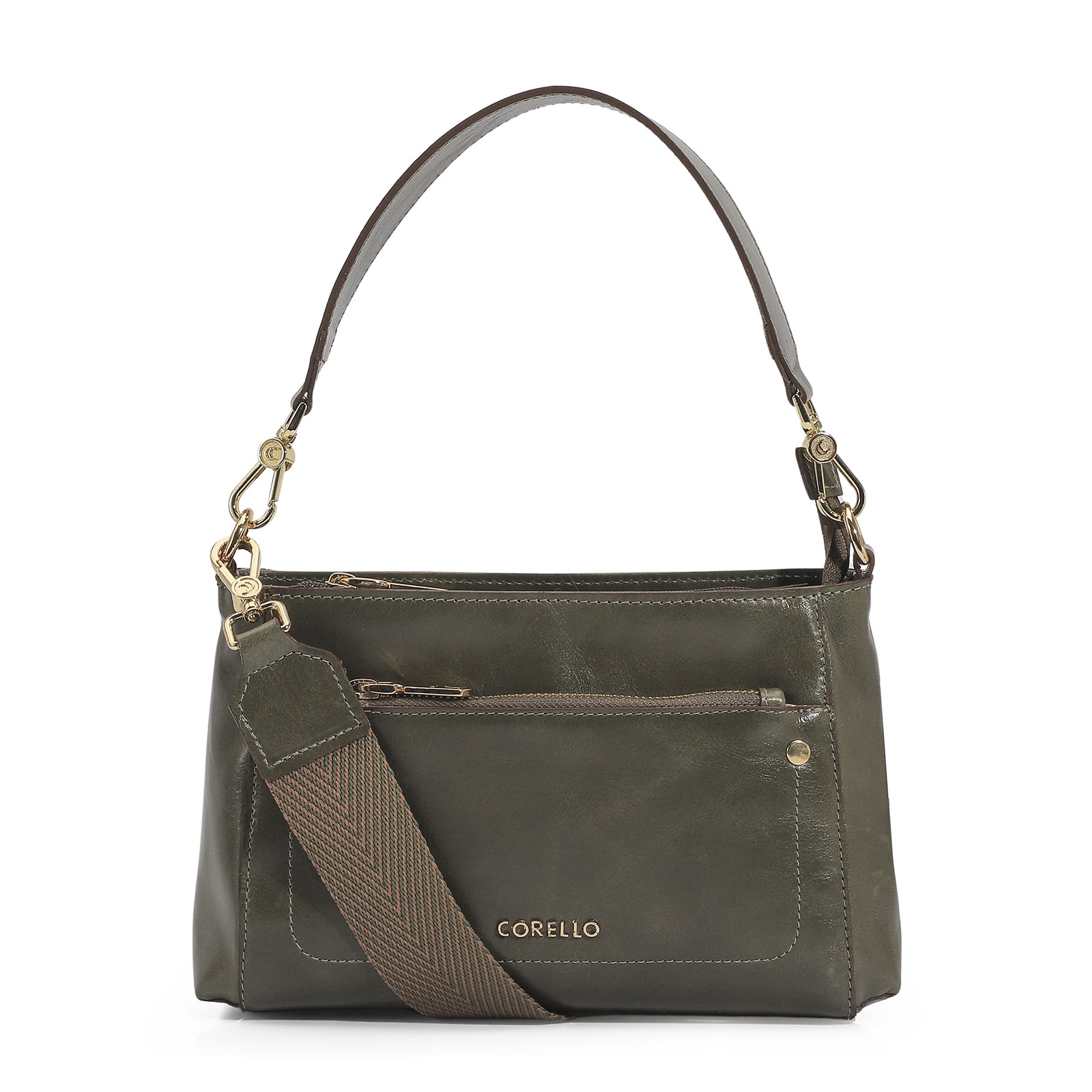 Bolsa De Mão Couro Verde