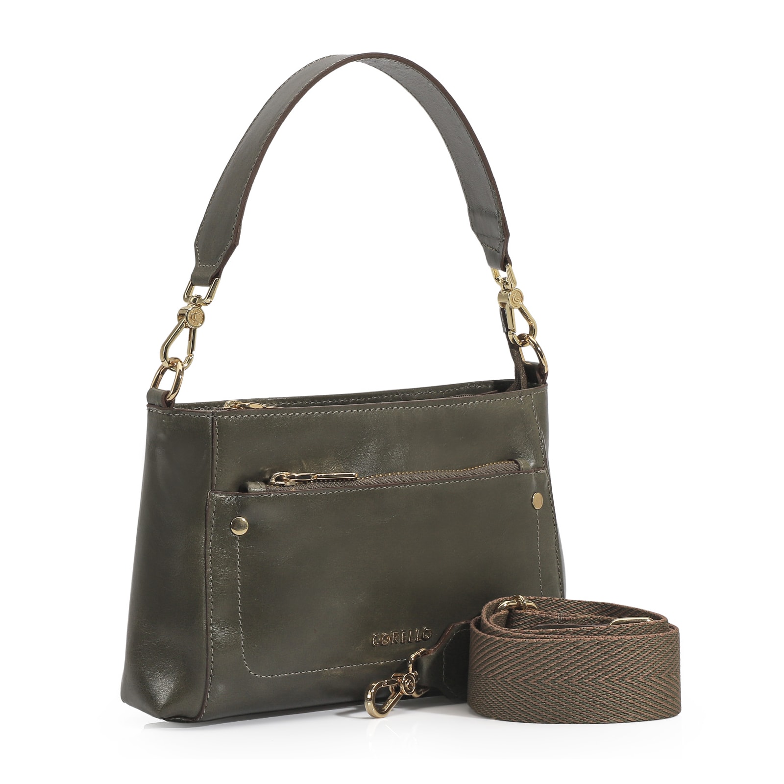 Bolsa De Mão Couro Verde