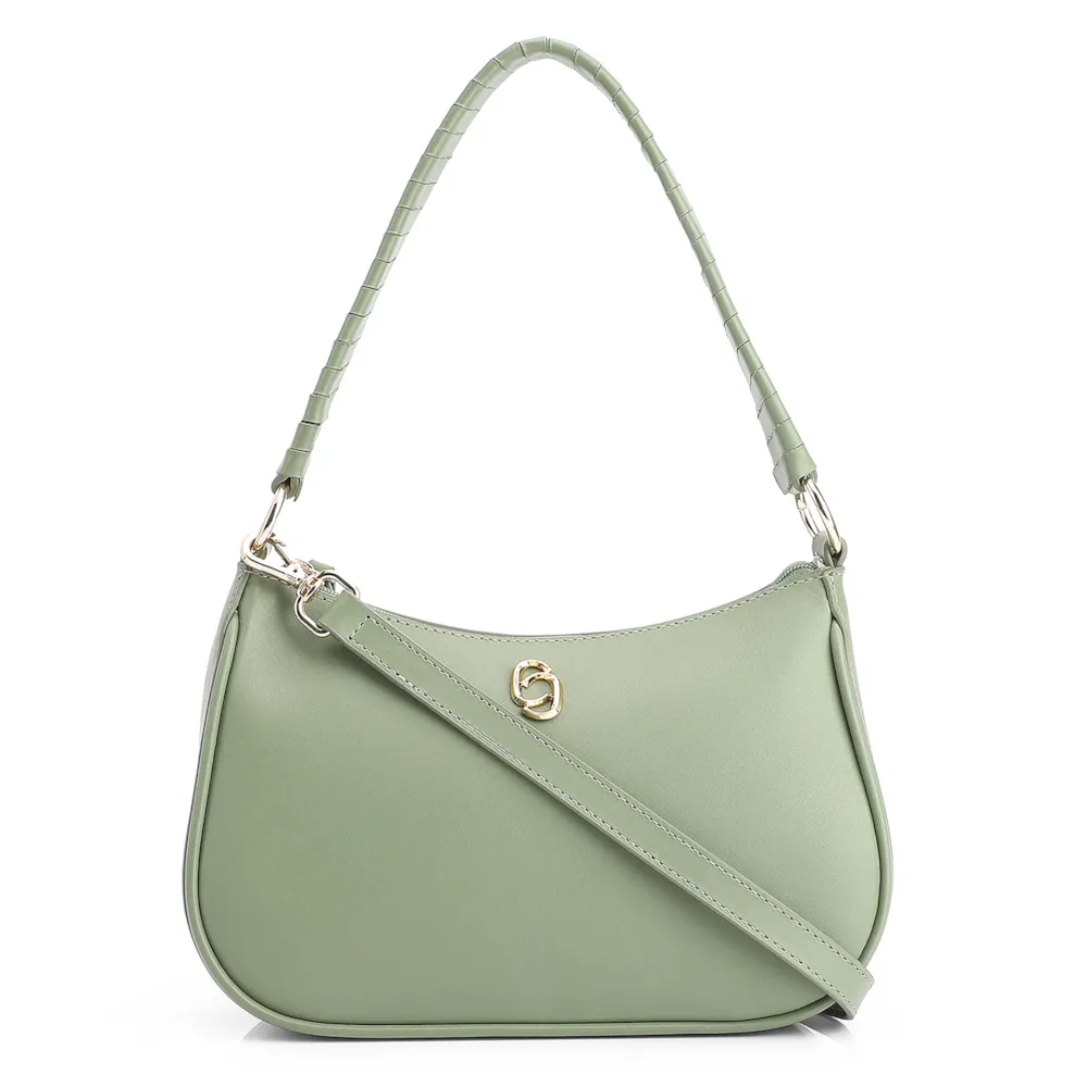 Bolsa De Mão Couro Verde