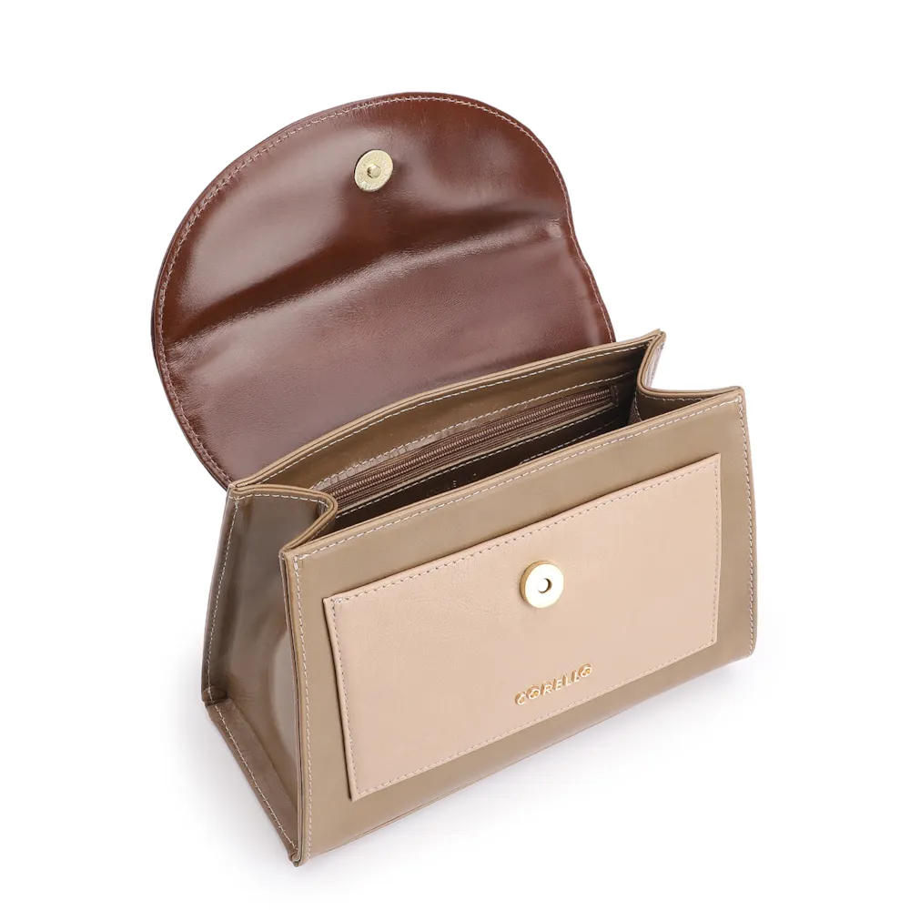 Bolsa De Mão Couro Verde/Couro Marrom - imagem 5