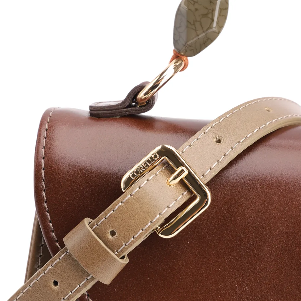 Bolsa De Mão Couro Verde/Couro Marrom - imagem 6