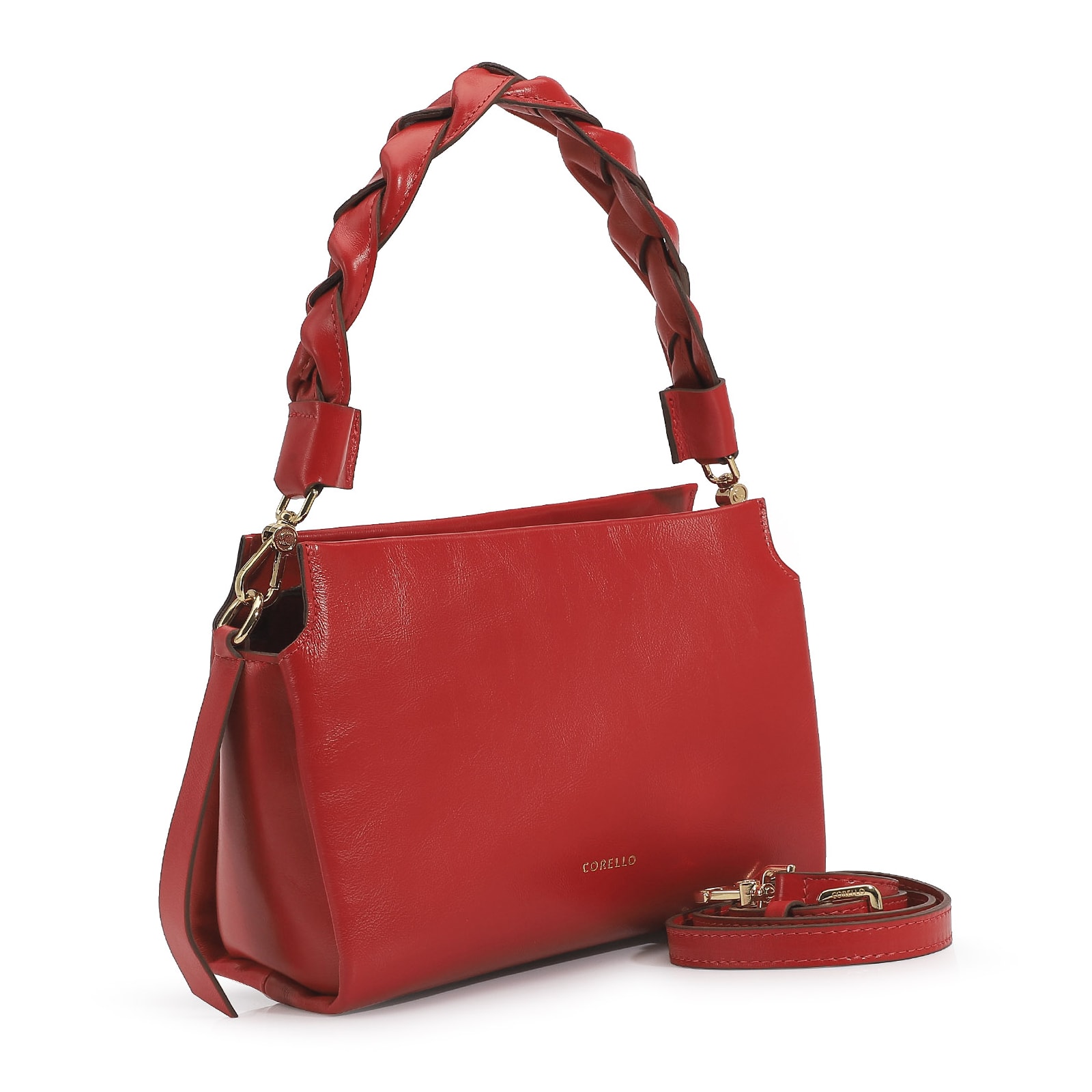 Bolsa De Mão Couro Vermelho
