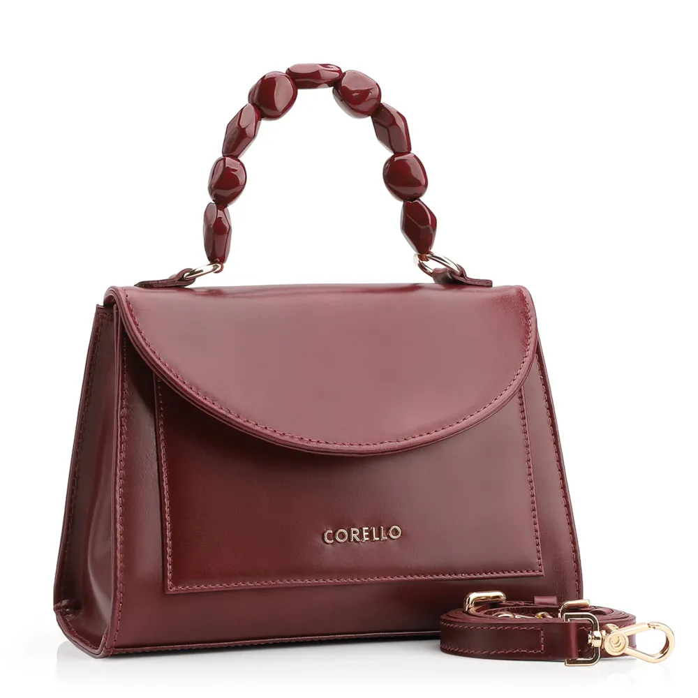 Bolsa De Mão Couro Vinho - imagem 3