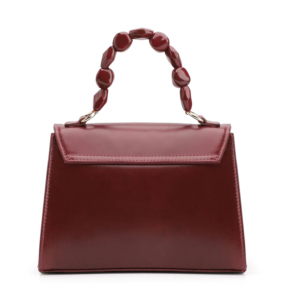 Bolsa De Mão Couro Vinho - imagem 4