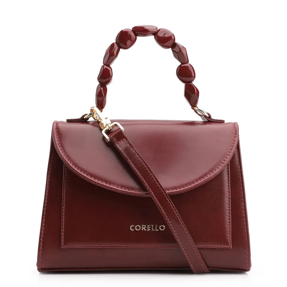 Bolsa De Mão Couro Vinho