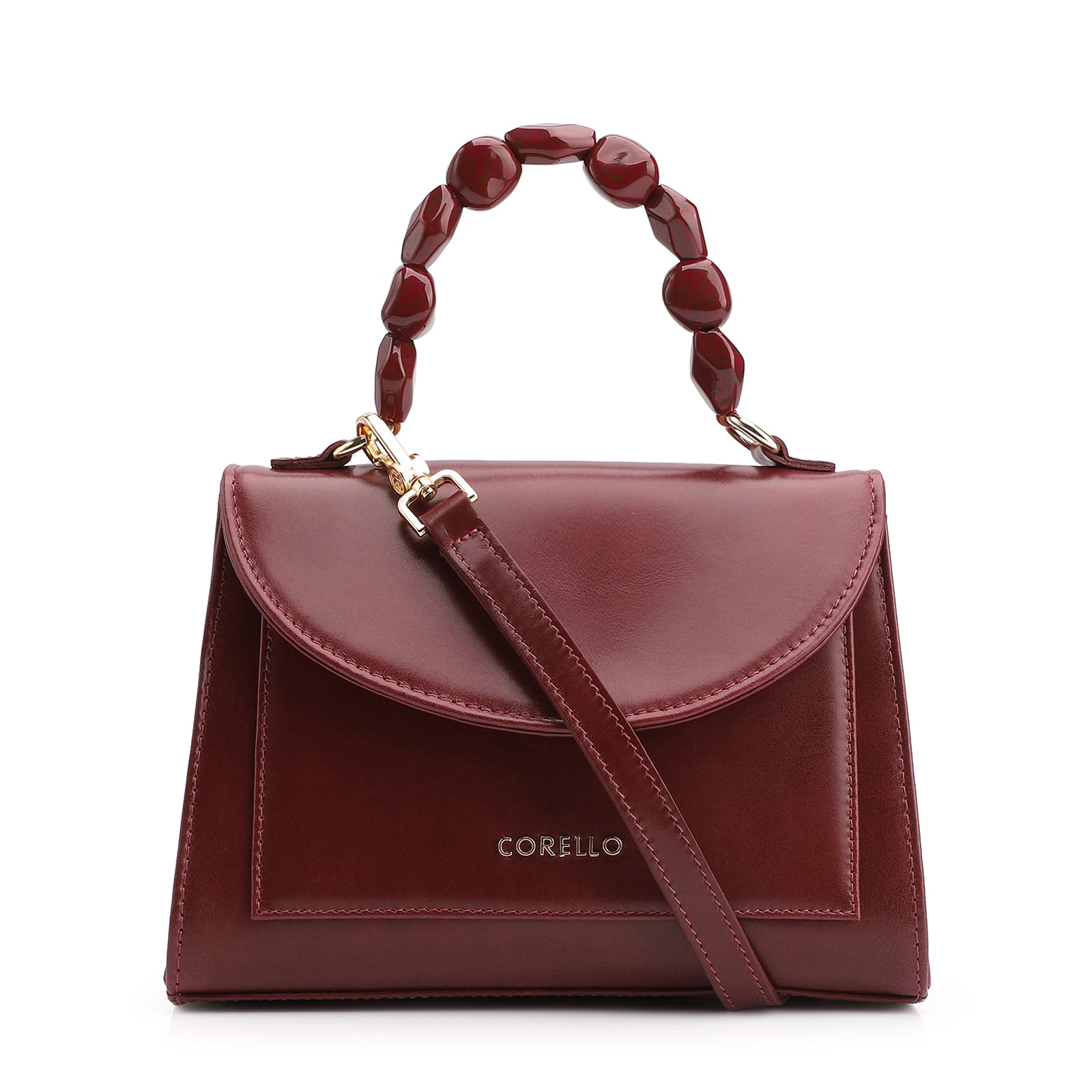 Bolsa De Mão Couro Vinho