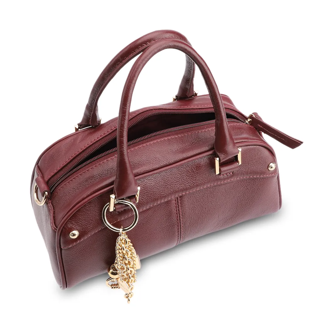 Bolsa De Mão Couro Vinho - imagem 4