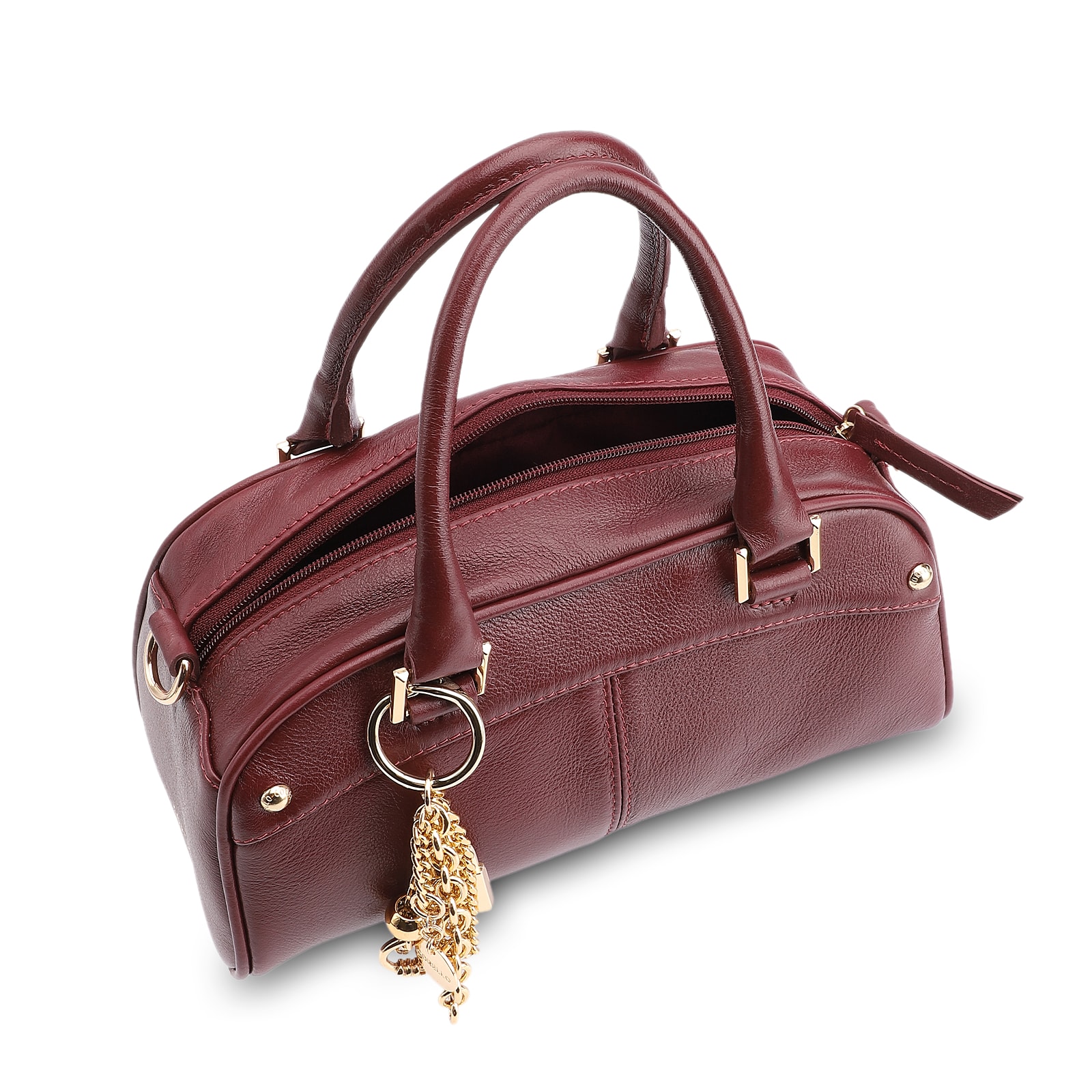 Bolsa De Mão Couro Vinho
