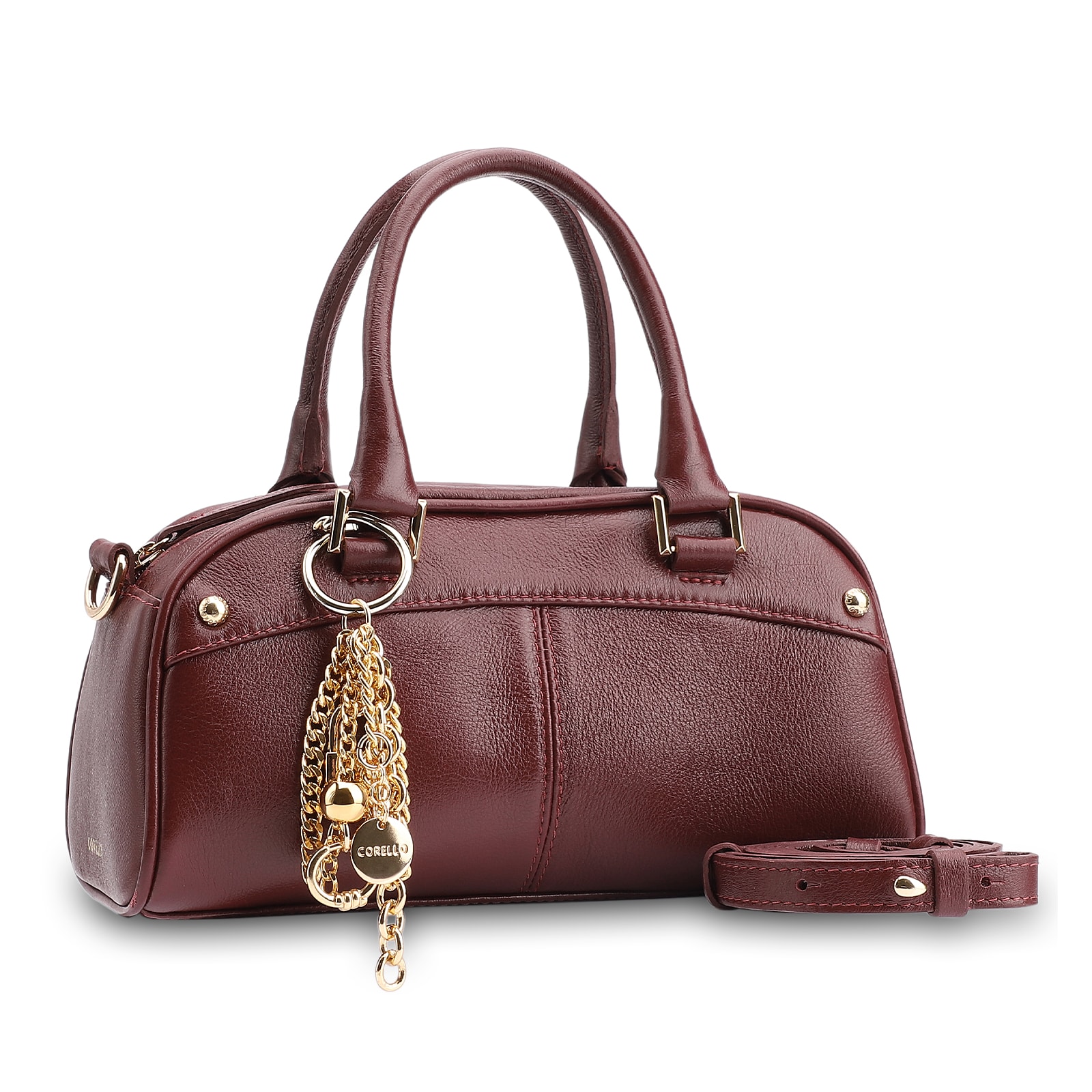 Bolsa De Mão Couro Vinho