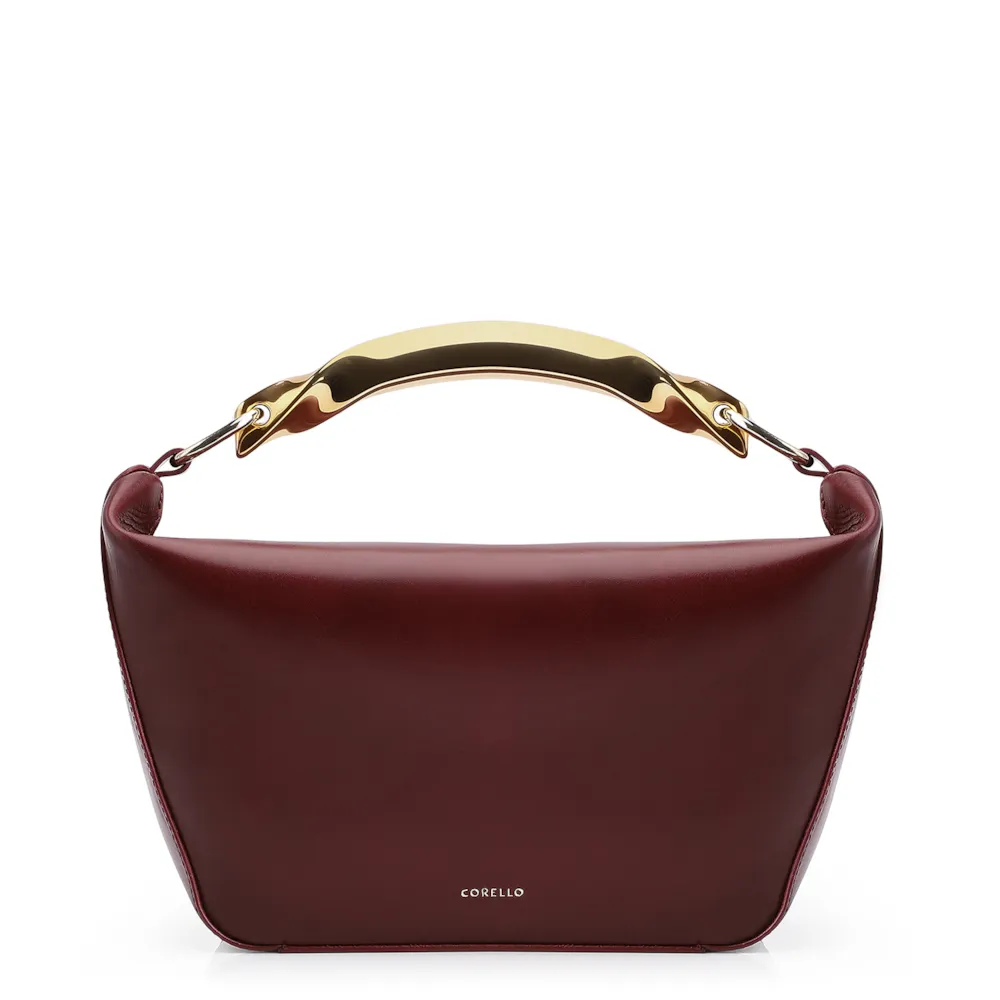 Bolsa De Mão Couro Vinho