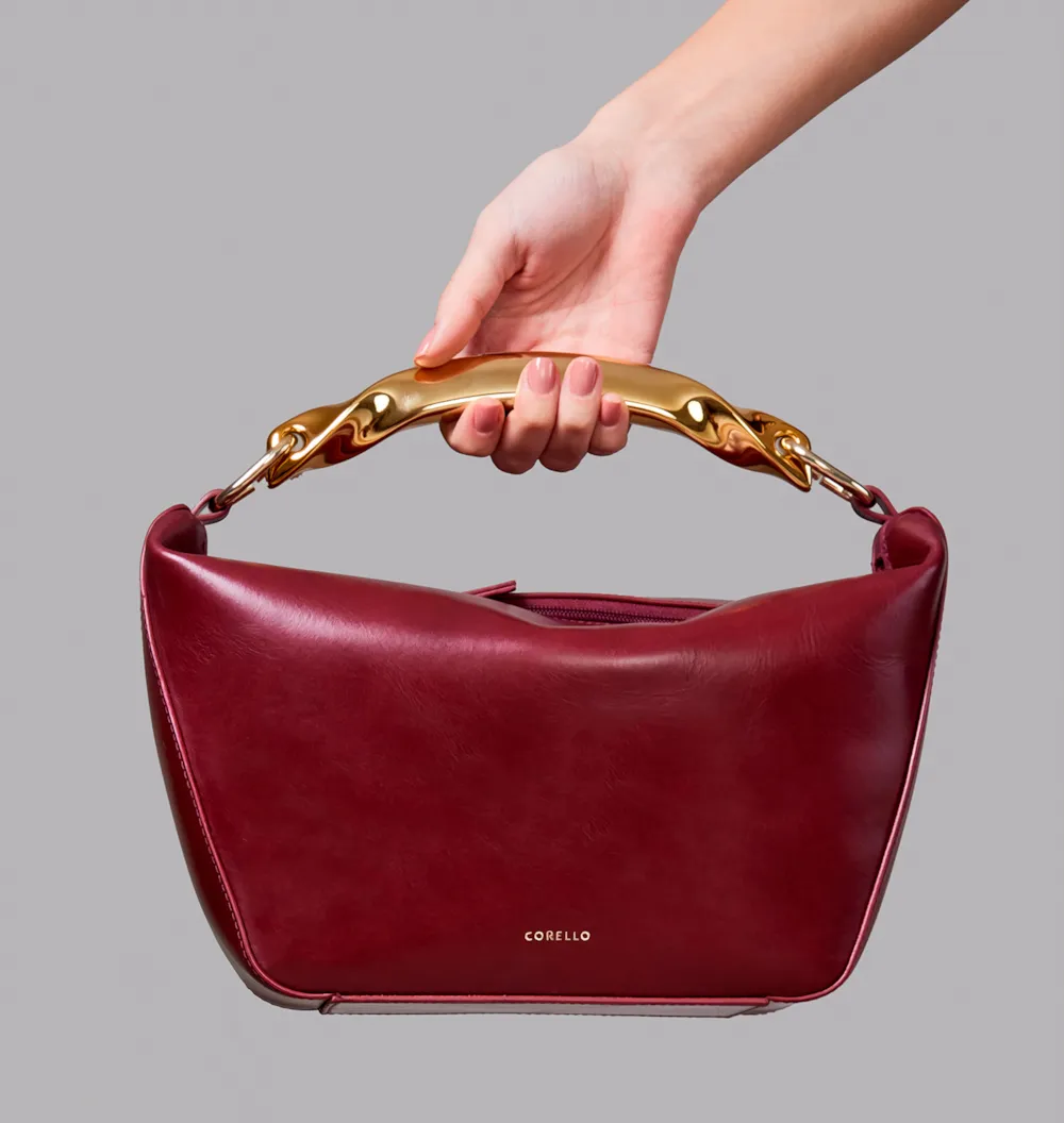 Bolsa De Mão Couro Vinho - imagem 2