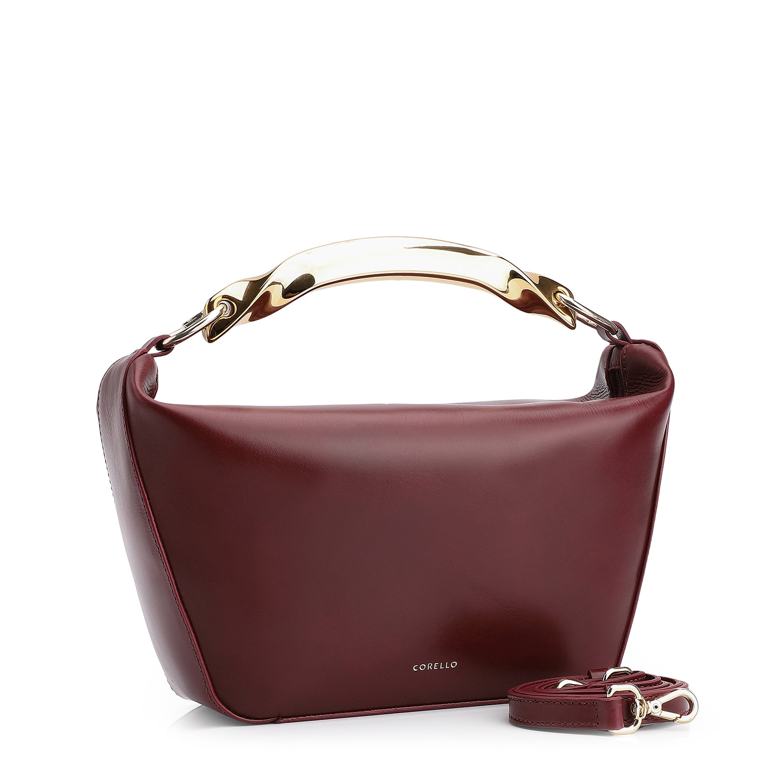 Bolsa De Mão Couro Vinho