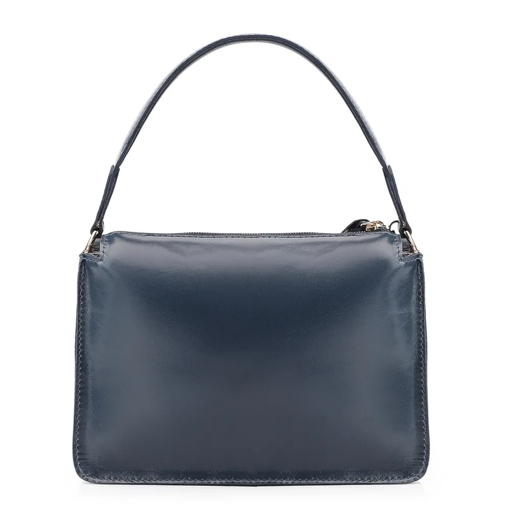 Bolsa De Mão Esferas Couro Azul/Camurça Azul - imagem 3