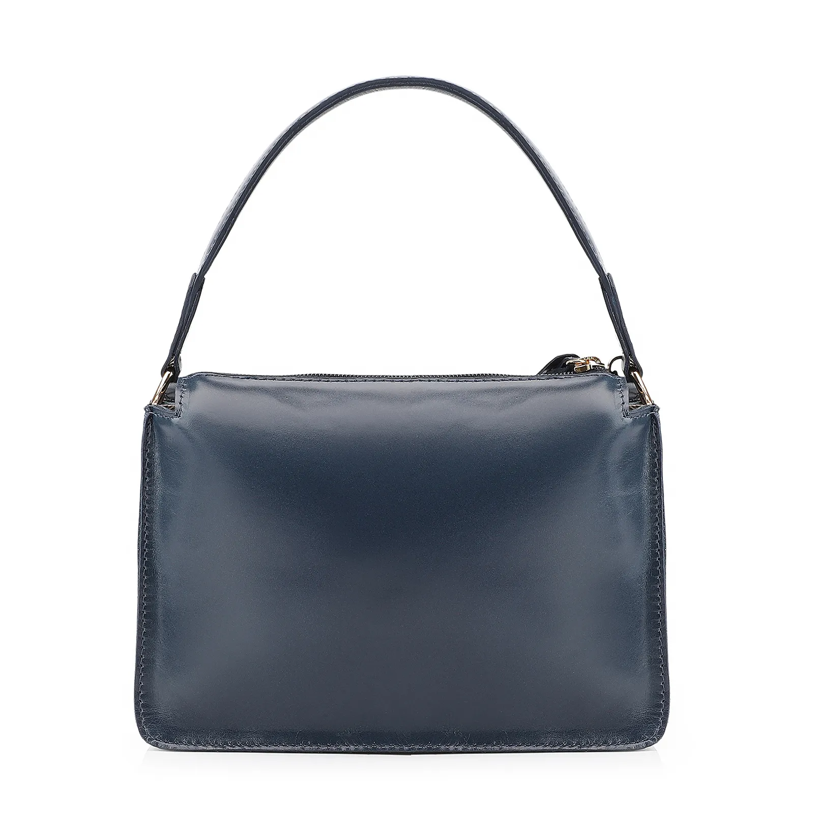 Bolsa De Mão Esferas Couro Azul/Camurça Azul