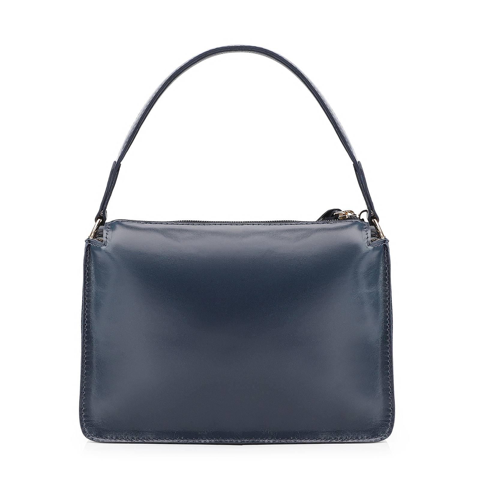Bolsa De Mão Esferas Couro Azul/Camurça Azul