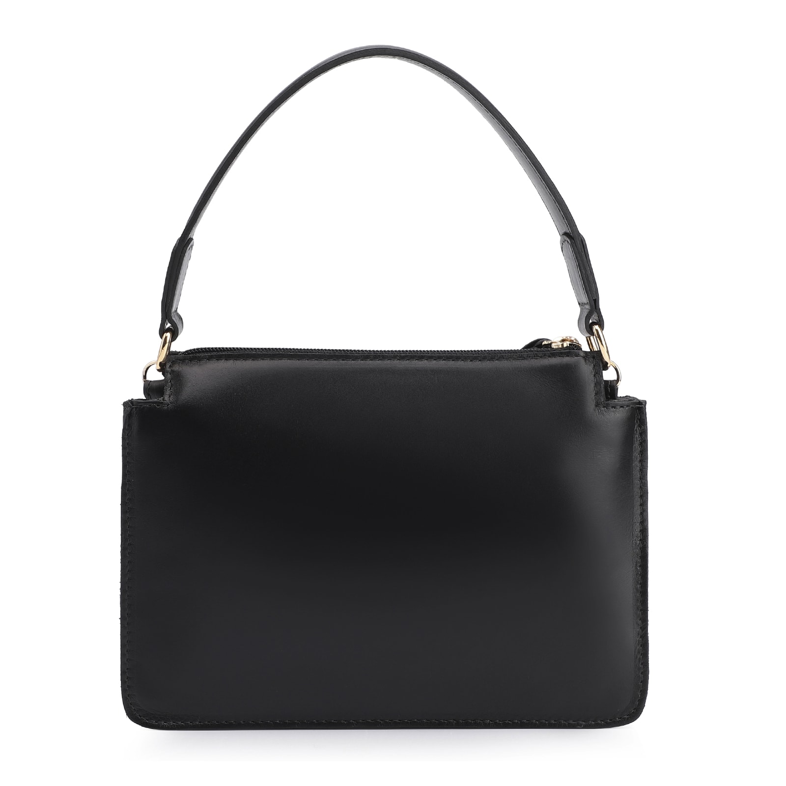 Bolsa De Mão Esferas Couro Preto/Camurça Preto