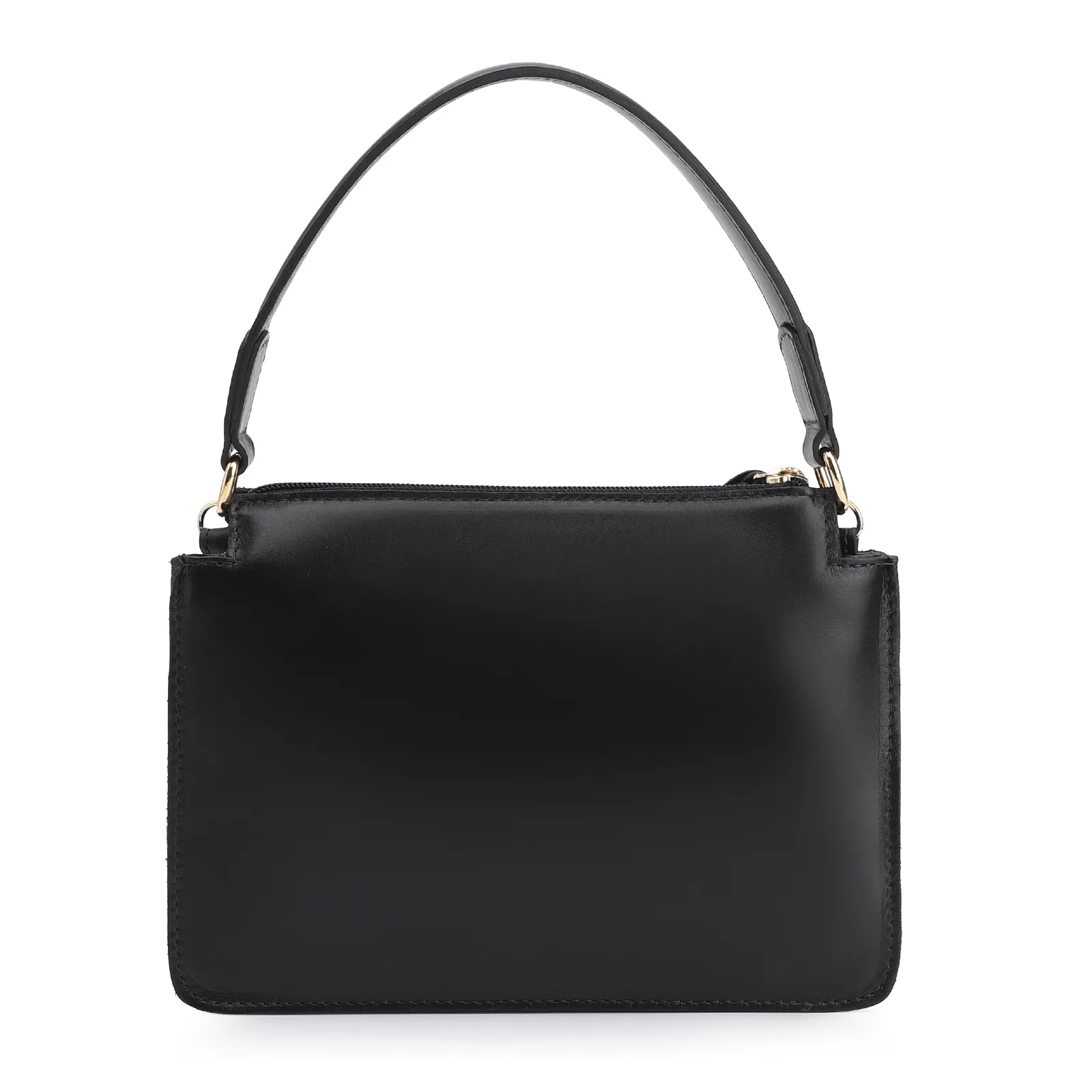 Bolsa De Mão Esferas Couro Preto/Camurça Preto