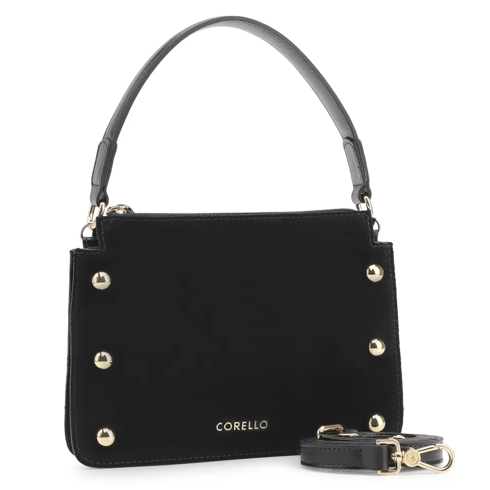 Bolsa De Mão Esferas Couro Preto/Camurça Preto - imagem 2