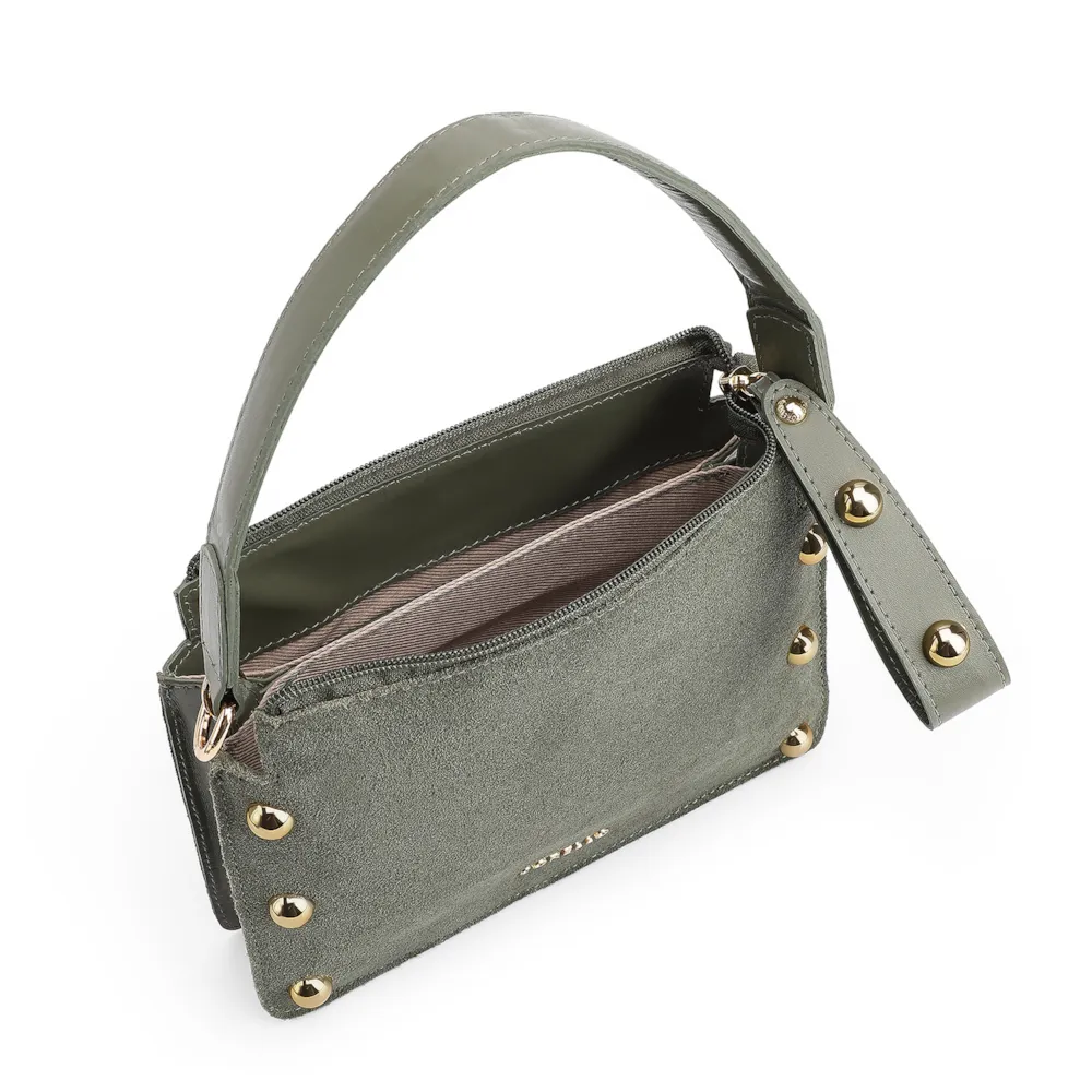 Bolsa De Mão Esferas Couro Verde/Camurça Verde - imagem 4