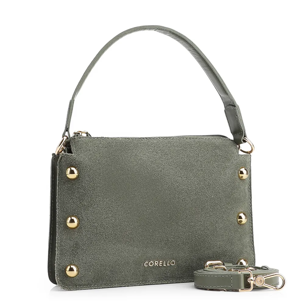 Bolsa De Mão Esferas Couro Verde/Camurça Verde - imagem 2