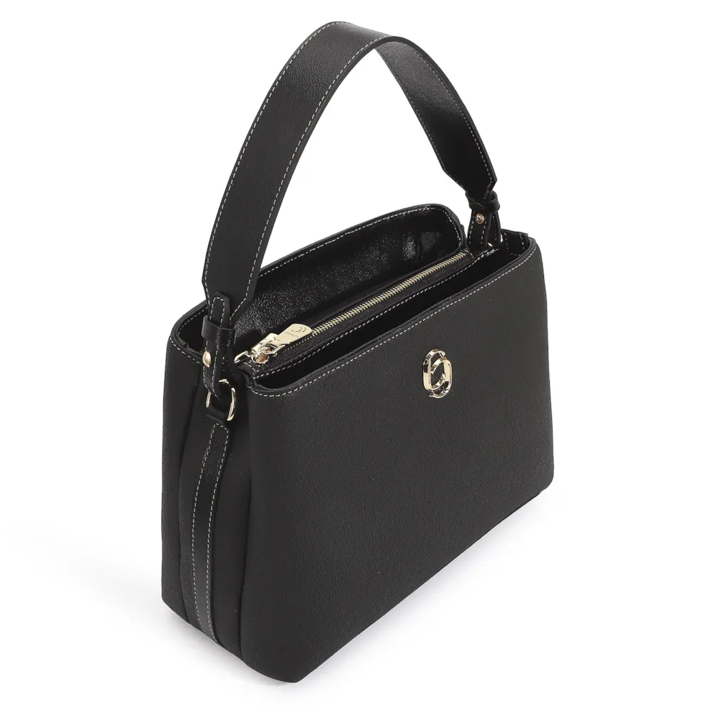 Bolsa De Mão Firenze Preto/Couro Preto - imagem 4
