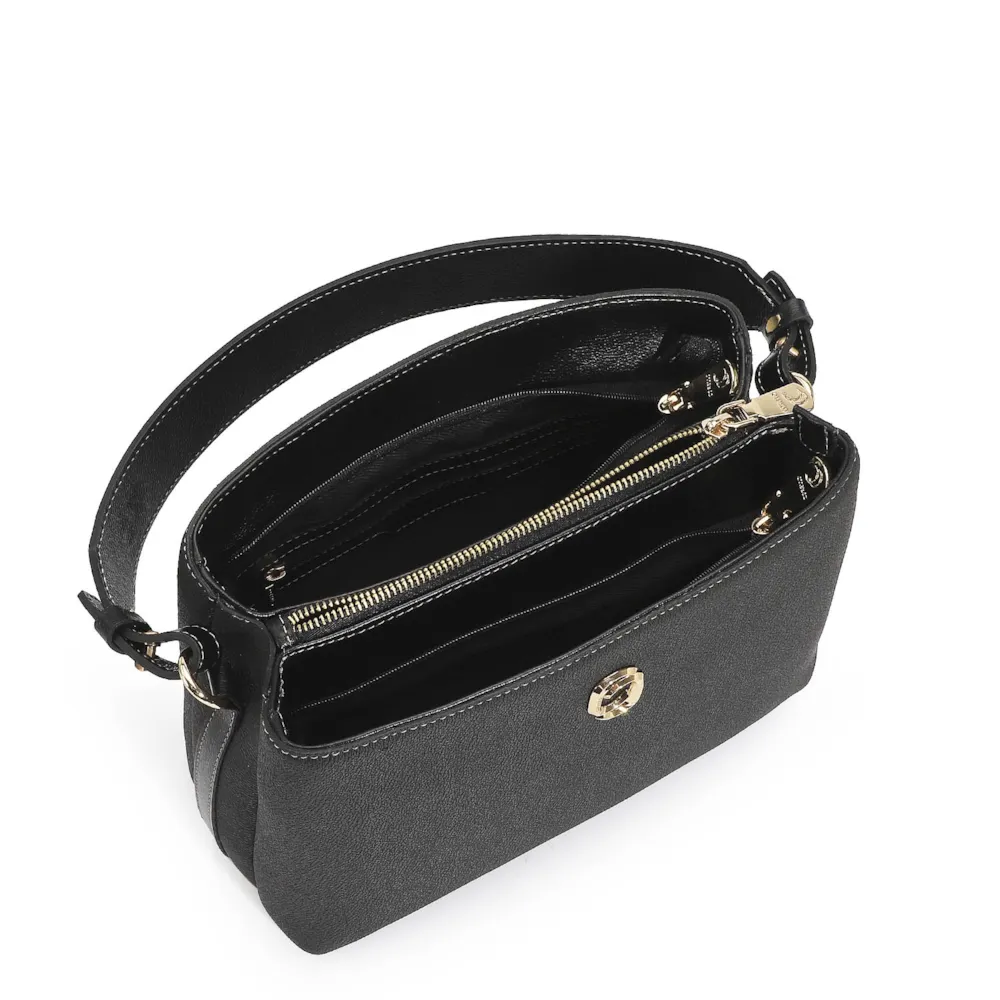 Bolsa De Mão Firenze Preto/Couro Preto - imagem 5
