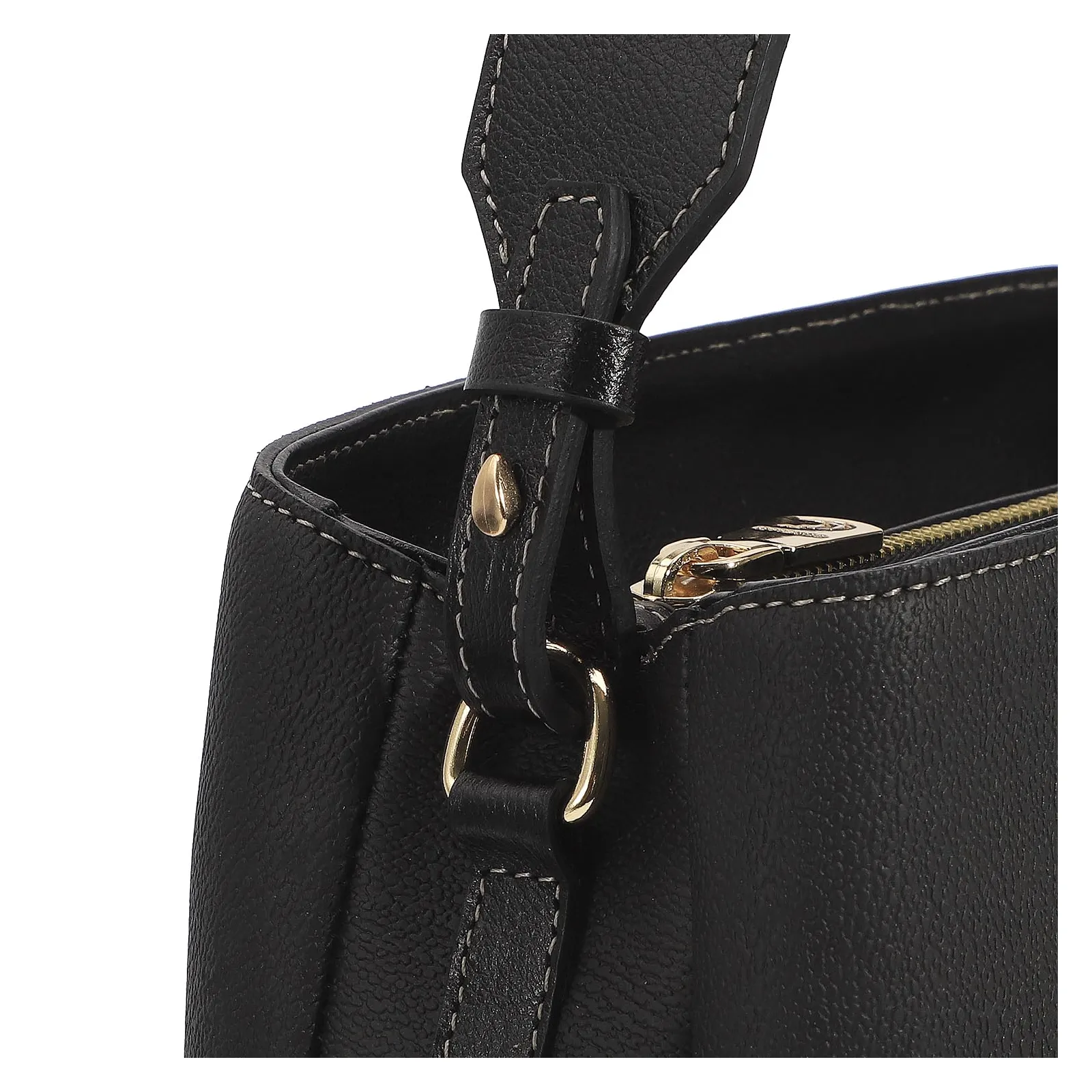 Bolsa De Mão Firenze Preto/Couro Preto