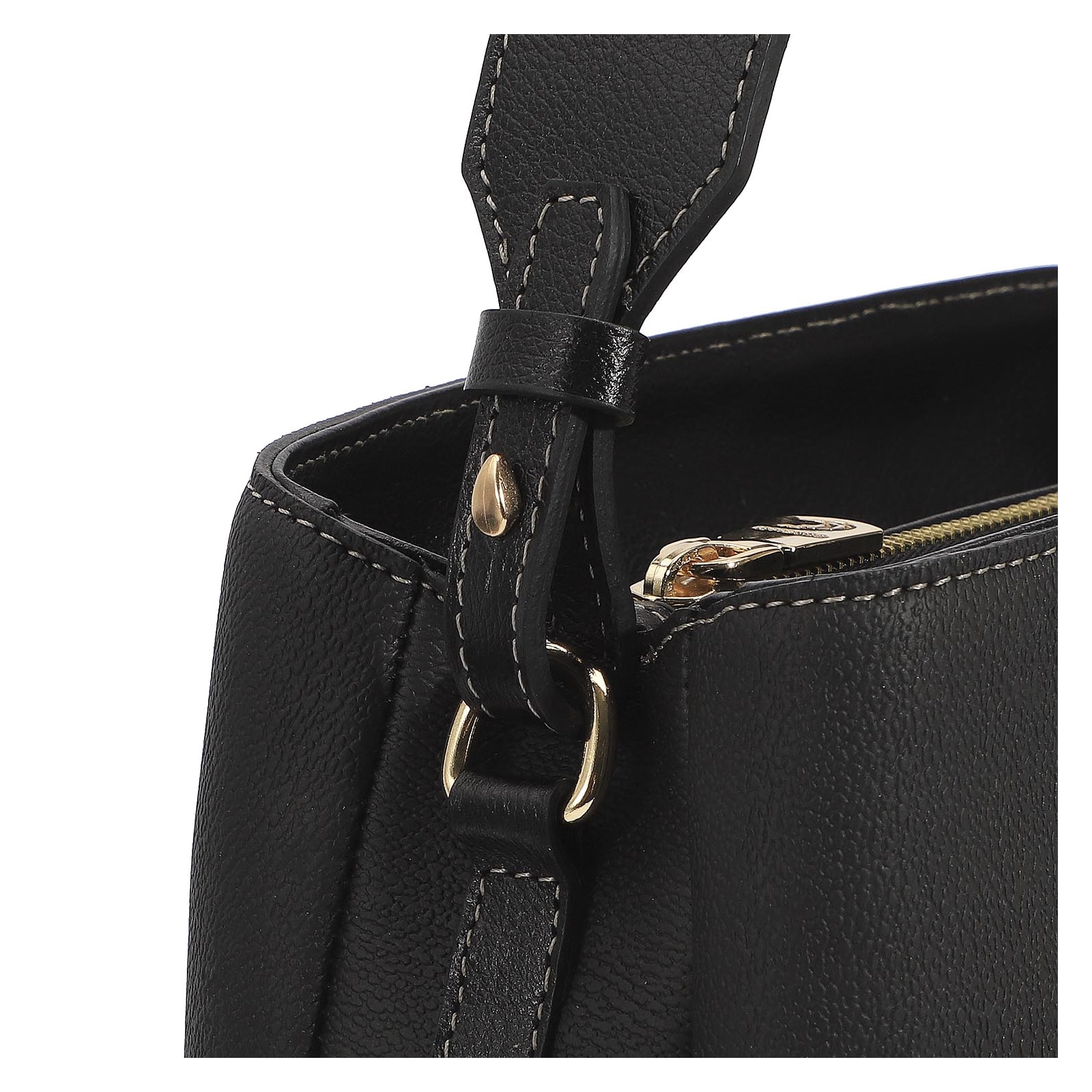 Bolsa De Mão Firenze Preto/Couro Preto