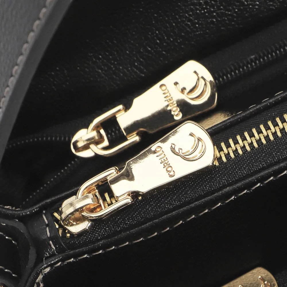 Bolsa De Mão Firenze Preto/Couro Preto - imagem 7