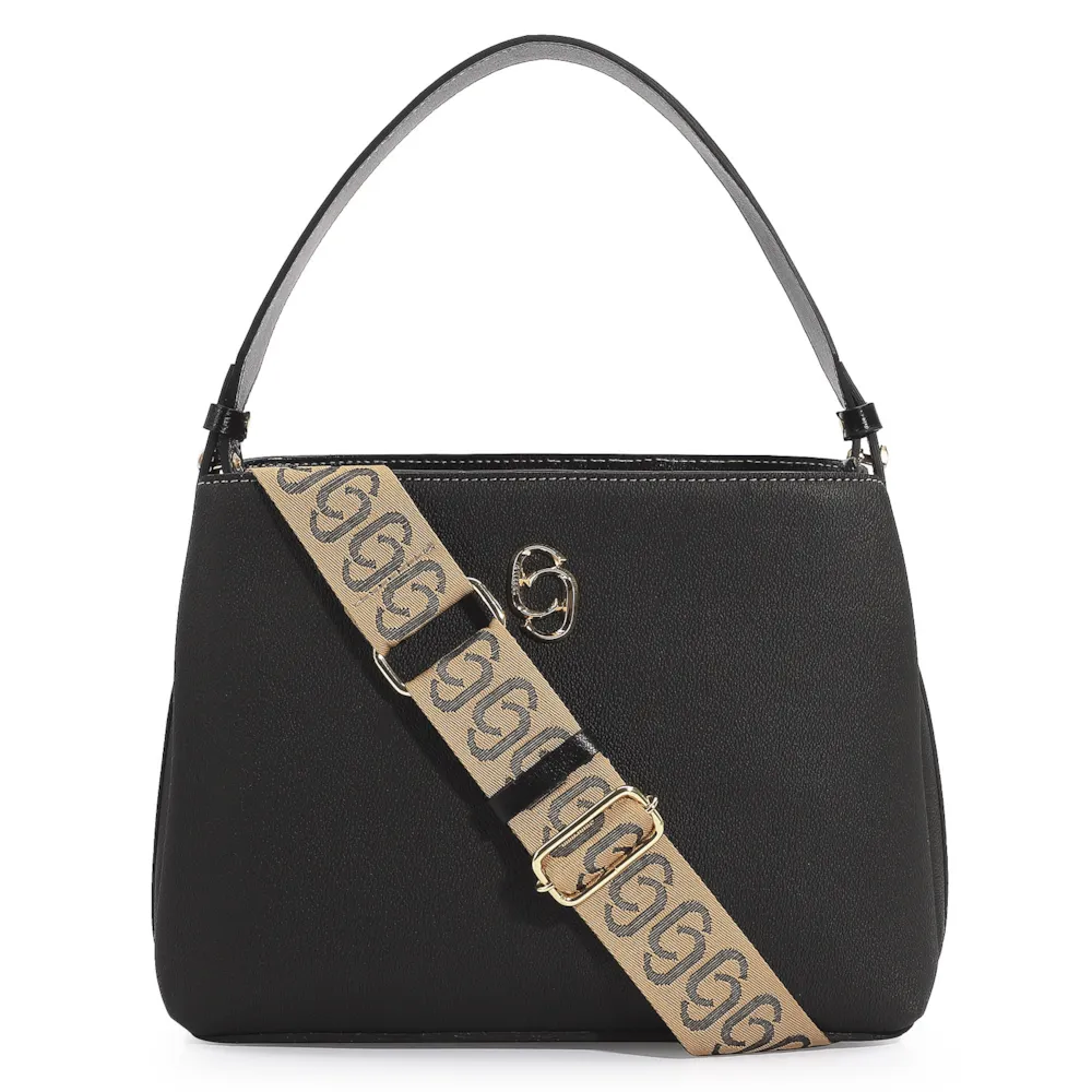 Bolsa De Mão Firenze Preto/Couro Preto