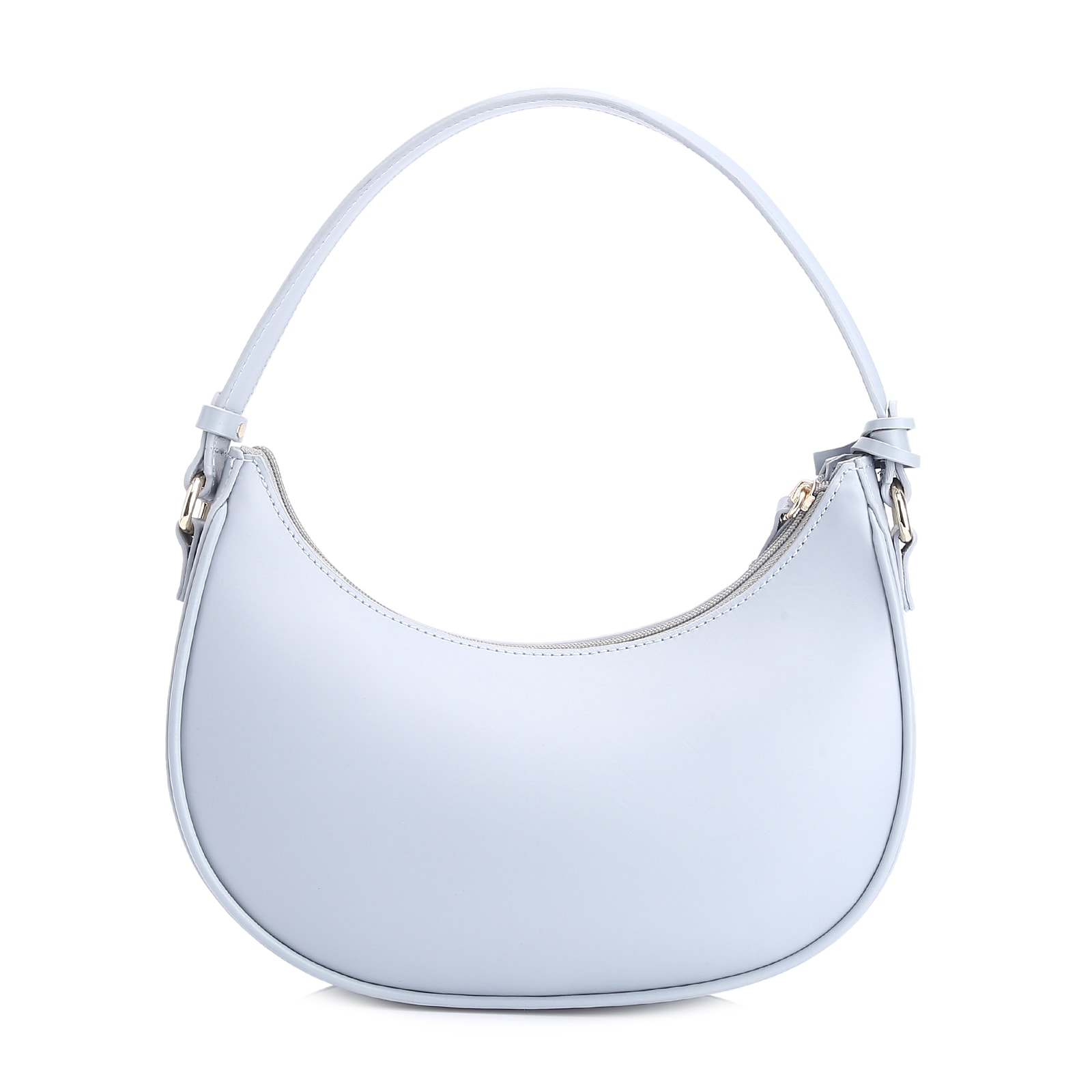 Bolsa De Mão Flor Couro Azul