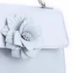 Bolsa De Mão Flor Couro Azul - imagem 5