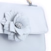 Bolsa De Mão Flor Couro Azul - imagem 5