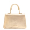 Bolsa De Mão Flor Couro Dourado - imagem 4
