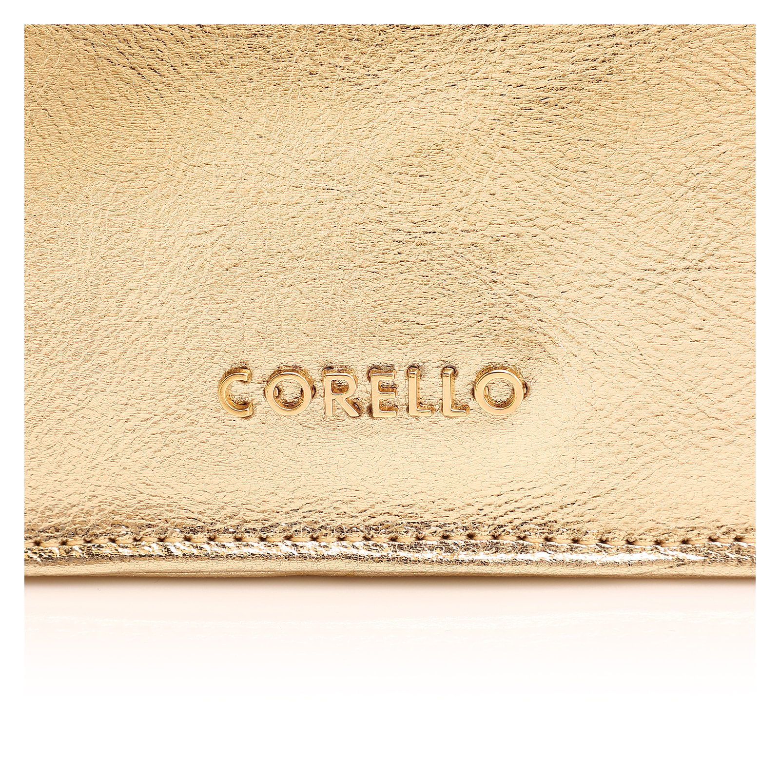 Bolsa De Mão Flor Couro Dourado