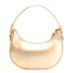 Bolsa De Mão Flor Couro Dourado - imagem 4